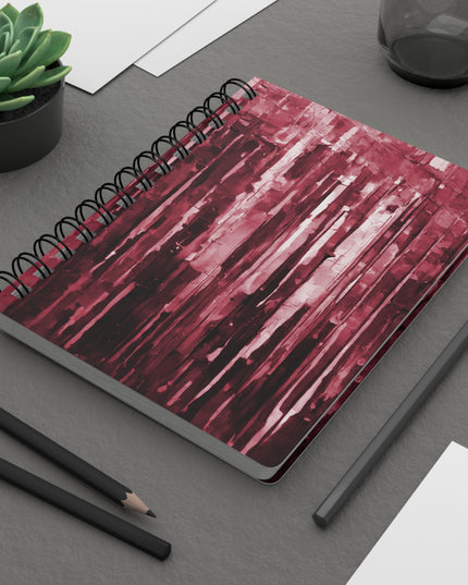 Striped Ruby Spiral Bound Journal, 5" x 7" 150 pages