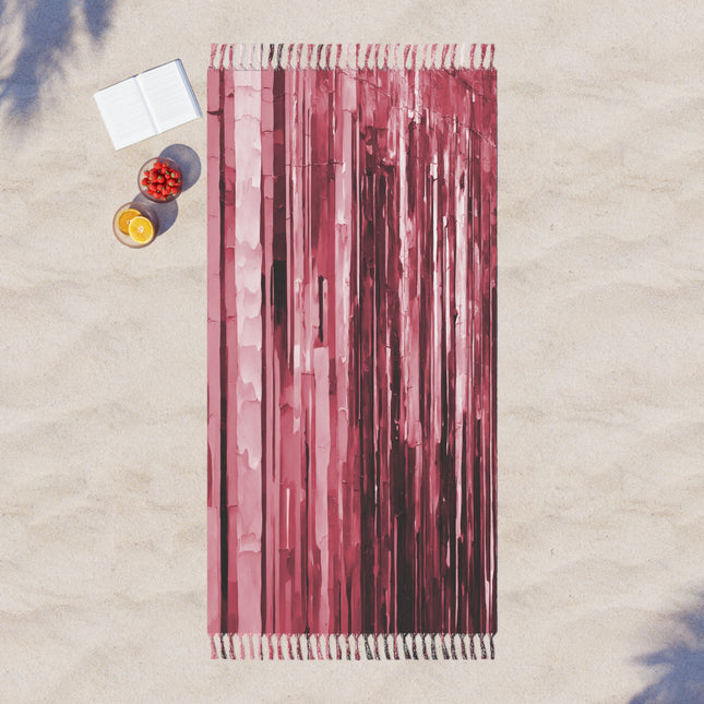 Striped Ruby 38" × 81" Boho Beach Cloth
