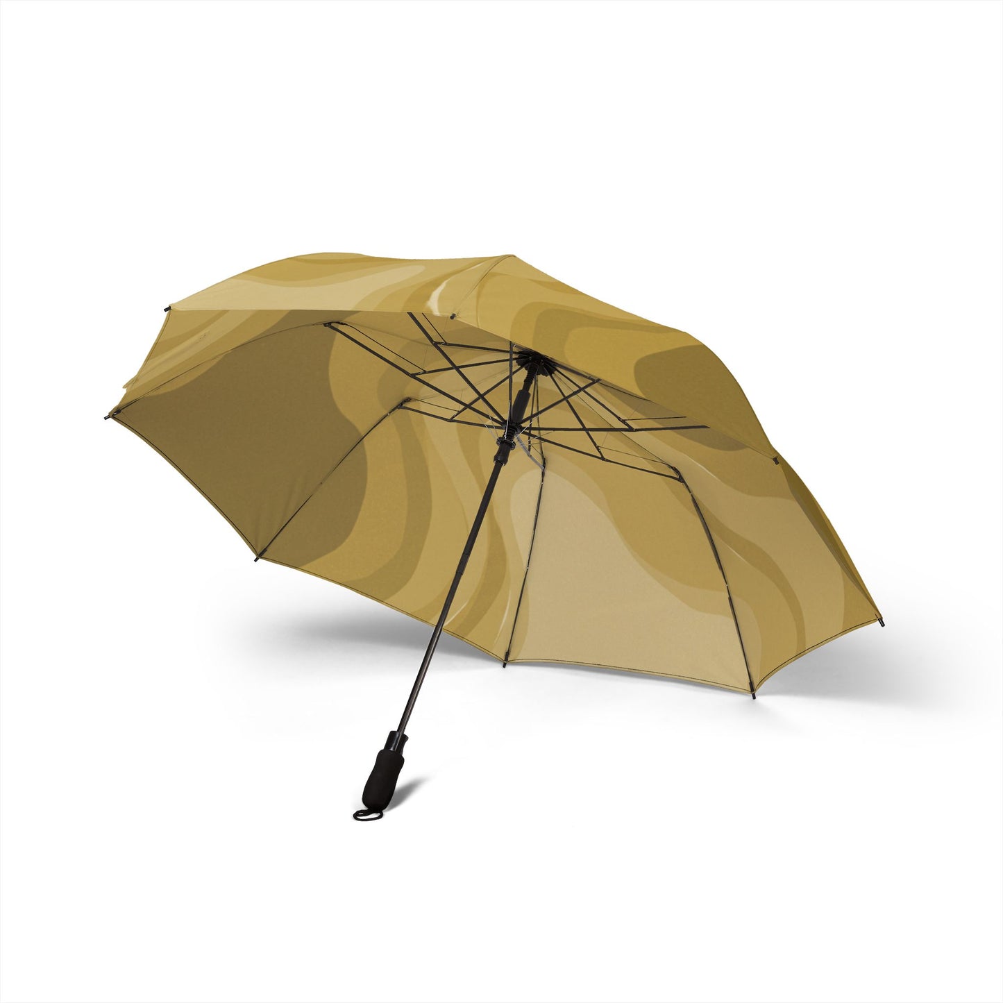 Brown Wavey Foldable Umbrella - Compact & Chic