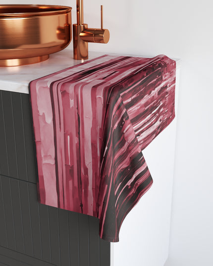 Striped Ruby Hand Towel, 16" x 28"