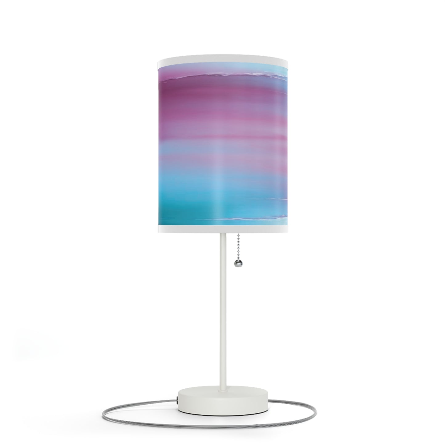 Wine Sea Blue Fog Table Lamp on a White or Silver Stand, US|CA plug