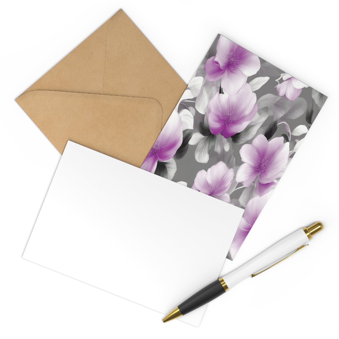 Purple Blossom Floral Bunch Postcards (7 pcs)