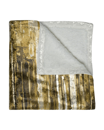 Striped Light Brown 50" x 60" Crushed Velvet Blanket
