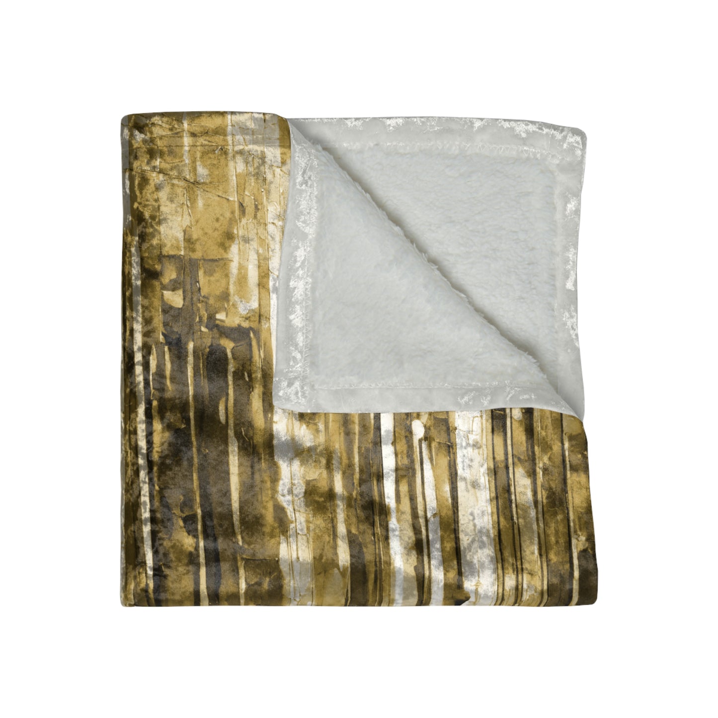 Striped Light Brown 50" x 60" Crushed Velvet Blanket
