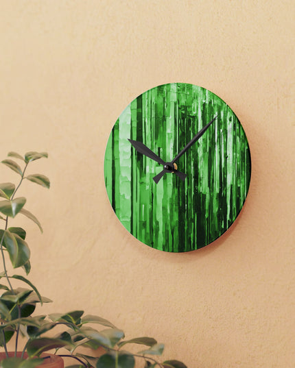 Striped Mint Pastels Acrylic Round Wall Clock, 8" x 8"
