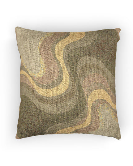 Brown Wavey Woven Pillow, 17" x 18"