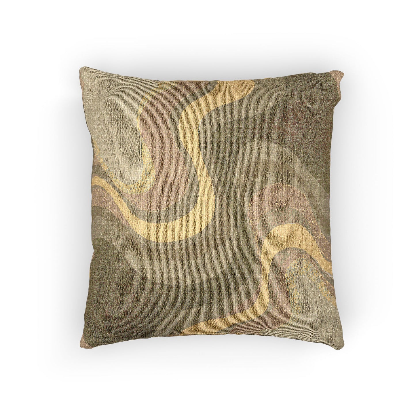 Brown Wavey Woven Pillow, 17" x 18"
