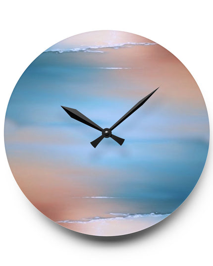 Blue Sea Peach Fog Acrylic Wall Clock, Round or Square, 10.75" x 10.75"