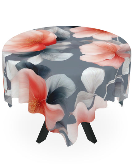 Red Blossom Floral Bunch Tablecloth, 55" x 55"