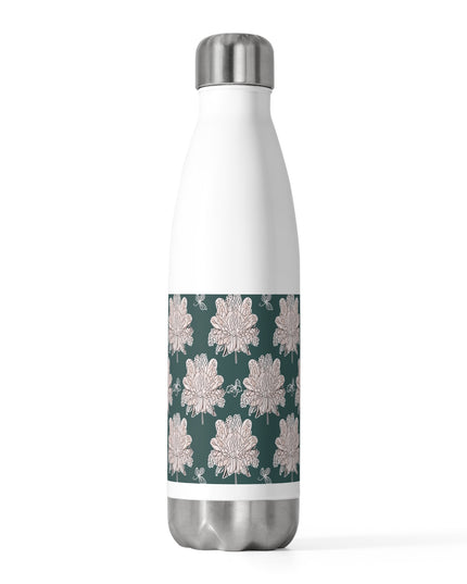 Soft White Floral Butterflies 20oz Insulated Water Bottle