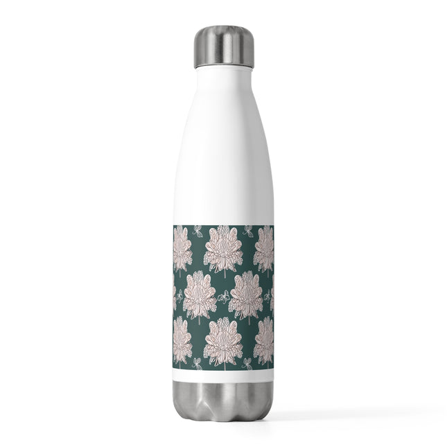 Soft White Floral Butterflies 20oz Insulated Water Bottle