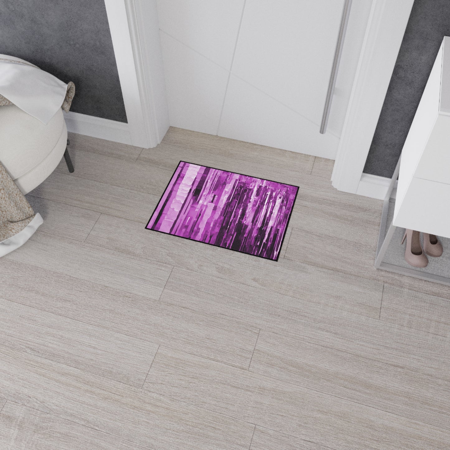Striped Powder Lavender 18" x 24" Heavy Duty Floor Mat