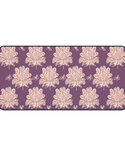 Pink Floral Butterflies 16" x 32" Desk Mat