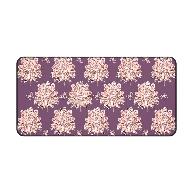 Pink Floral Butterflies 16" x 32" Desk Mat
