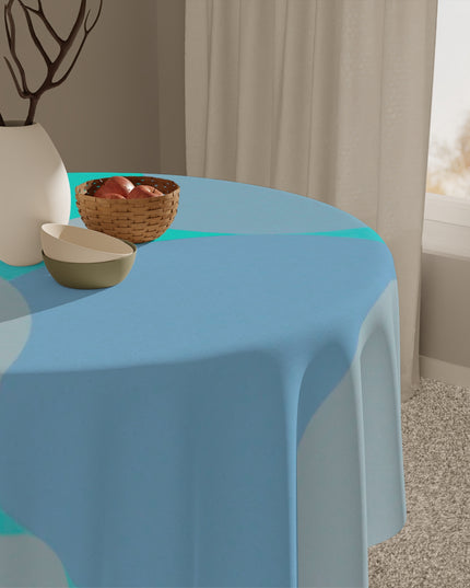 Pastel Tan and Tif Patches Tablecloth, 55" x 55"