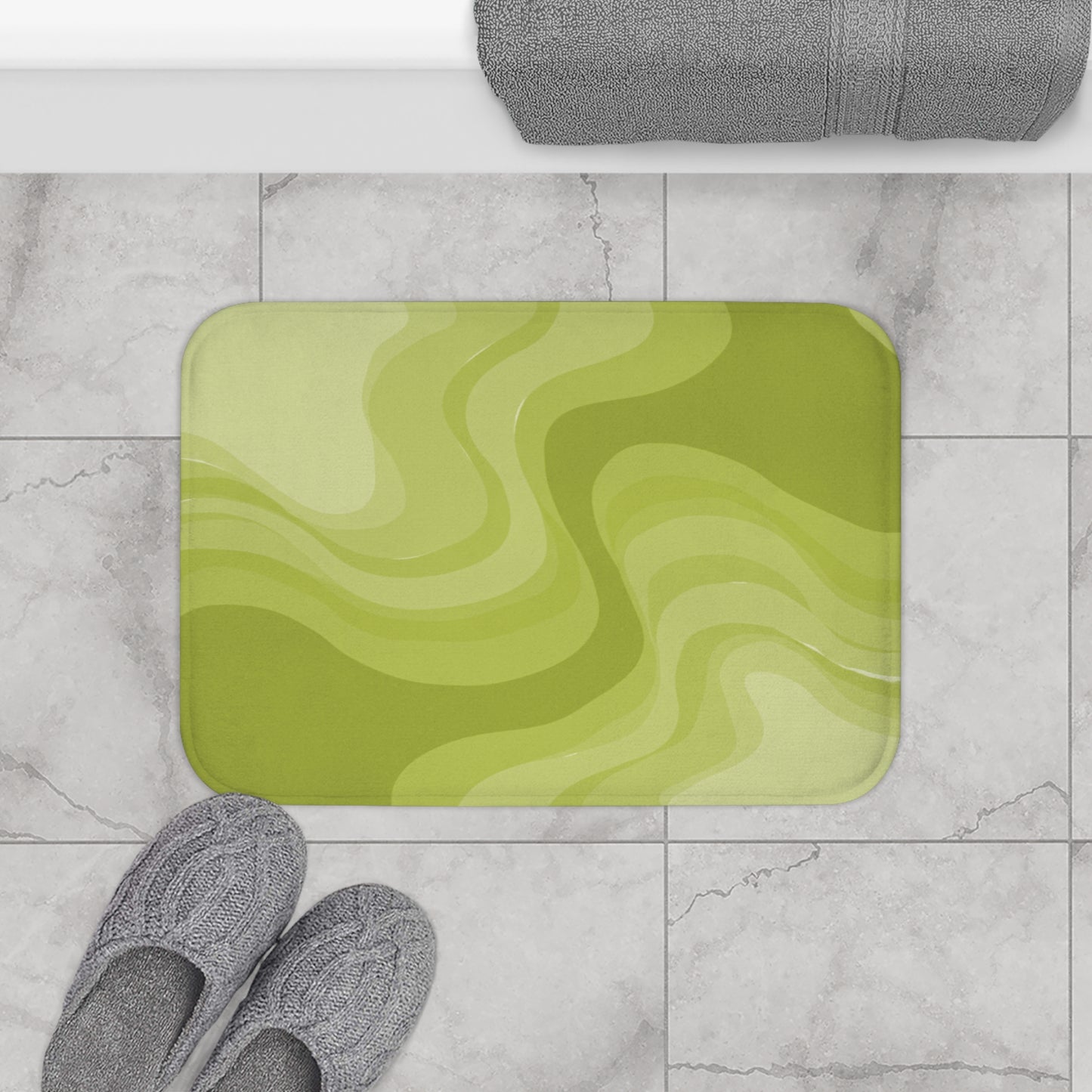 Lemon Wavey 24" x 17" Bath Mat