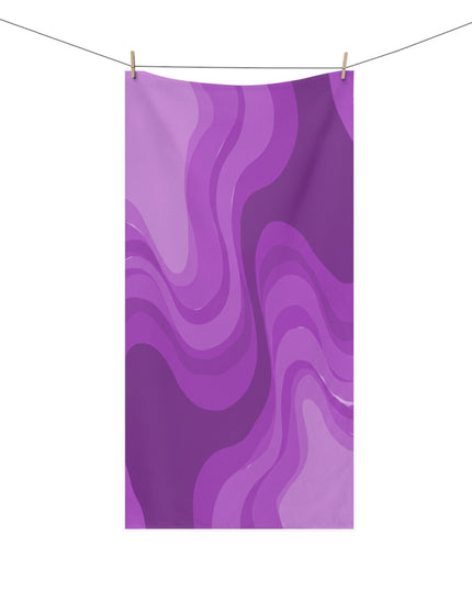 Wavey Purple Wavey 30" x 60" Mink-Cotton Towel (50% polyester, 50% cotton)