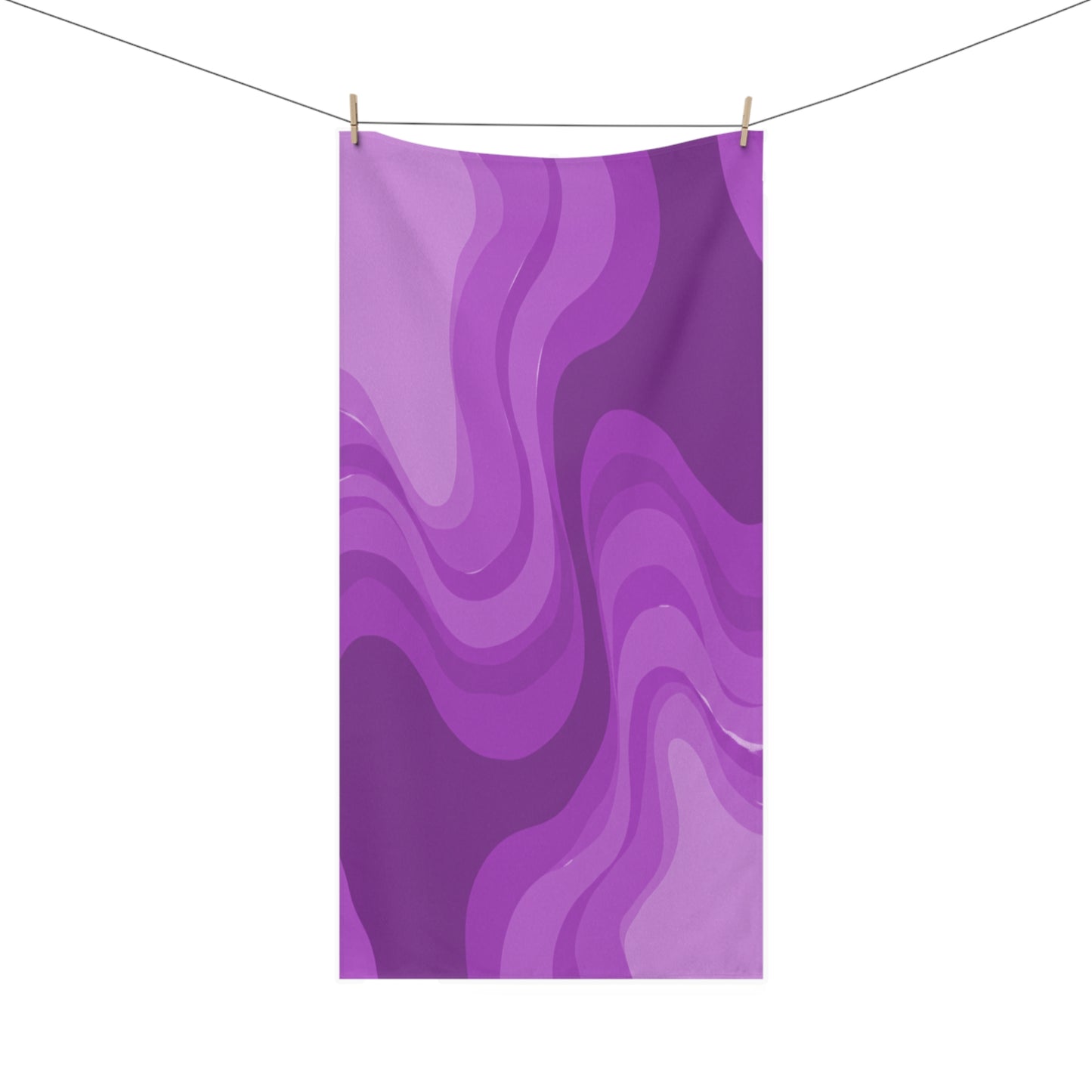Wavey Purple Wavey 30" x 60" Mink-Cotton Towel (50% polyester, 50% cotton)