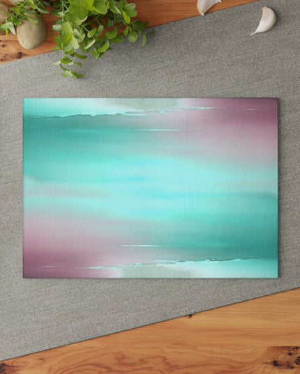 Green Sea Lavender Fog 8" x 11" Glass Cutting Board