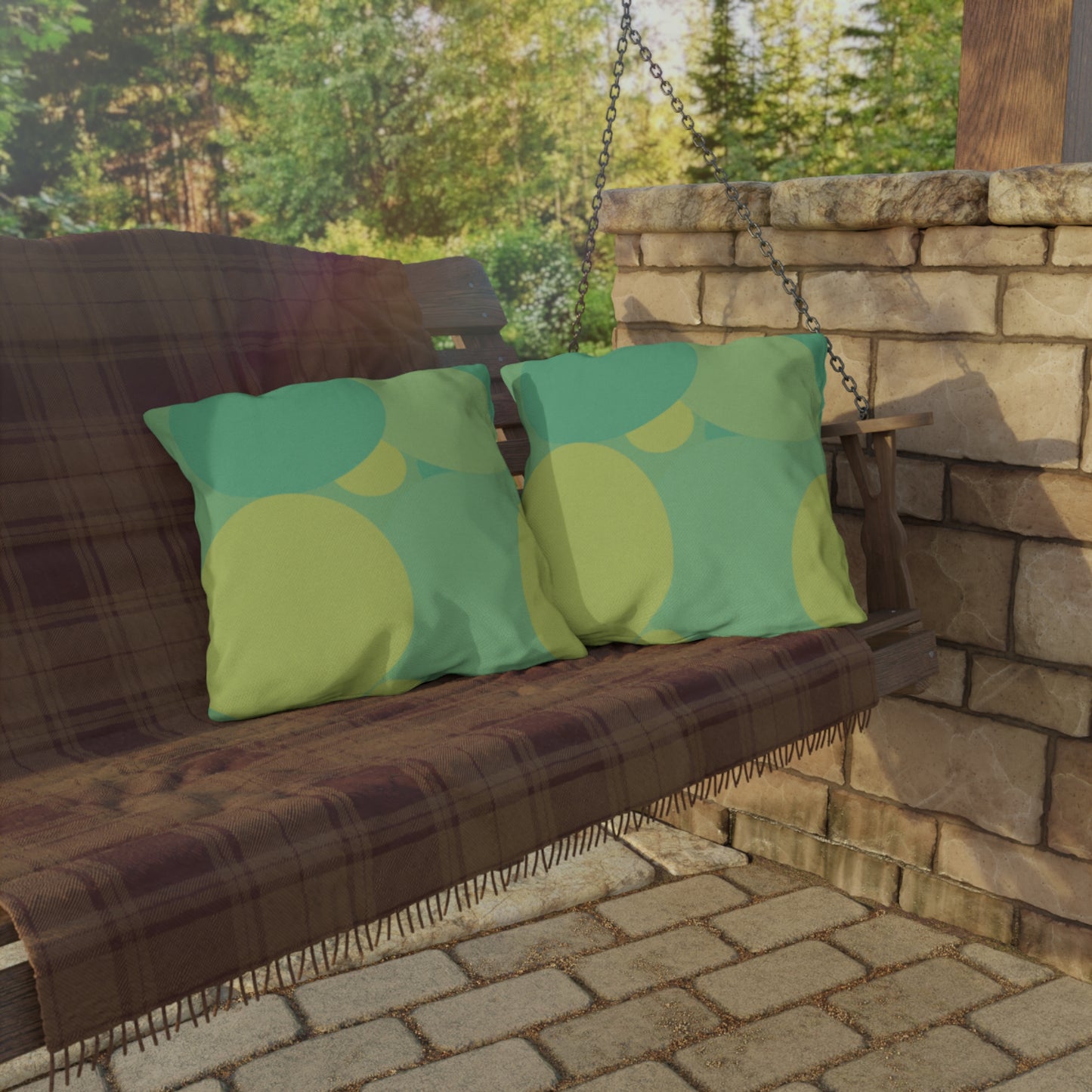 Pastel Green Patches 20" x 20" Outdoor Pillow