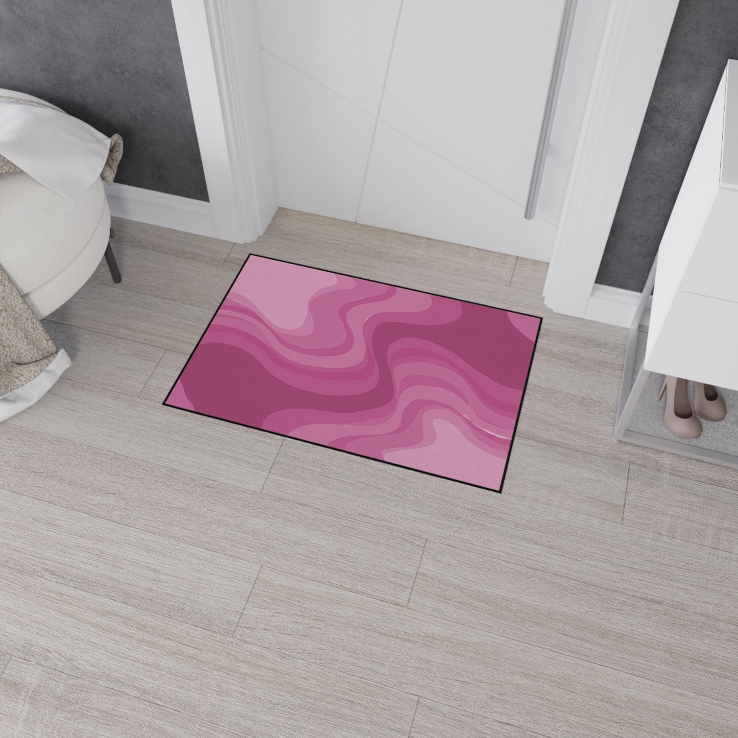 Pinky Mauve Wavey 24" x 36" Heavy Duty Floor Mat