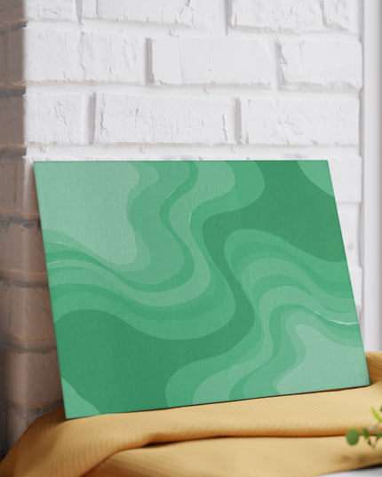 Mint Green Wavey 8" x 11" Glass Cutting Board