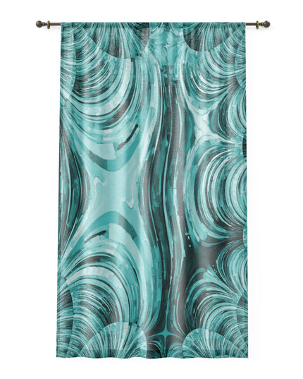Uzi Spiral Tif Sheer Window Curtain, 50" x 84", partially transparent