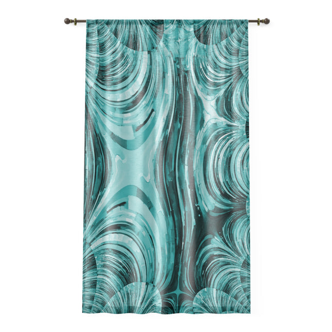 Uzi Spiral Tif Sheer Window Curtain, 50" x 84", partially transparent