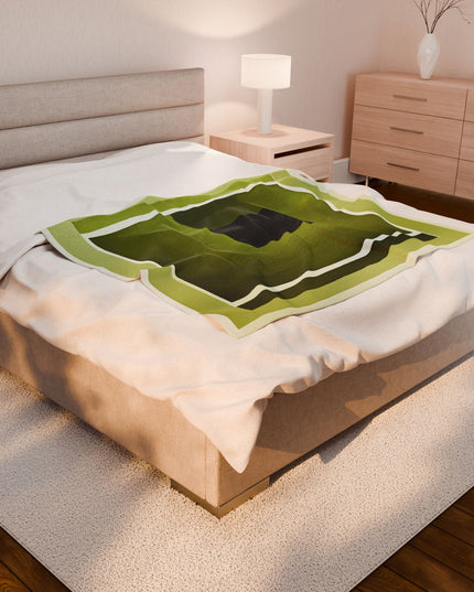 Lemongrass Shadow Velveteen Plush Blanket, 50" x 60"