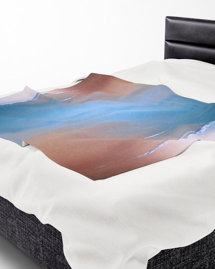 Blue Sea Peach Fog Velveteen Plush Blanket, 50" x 60"