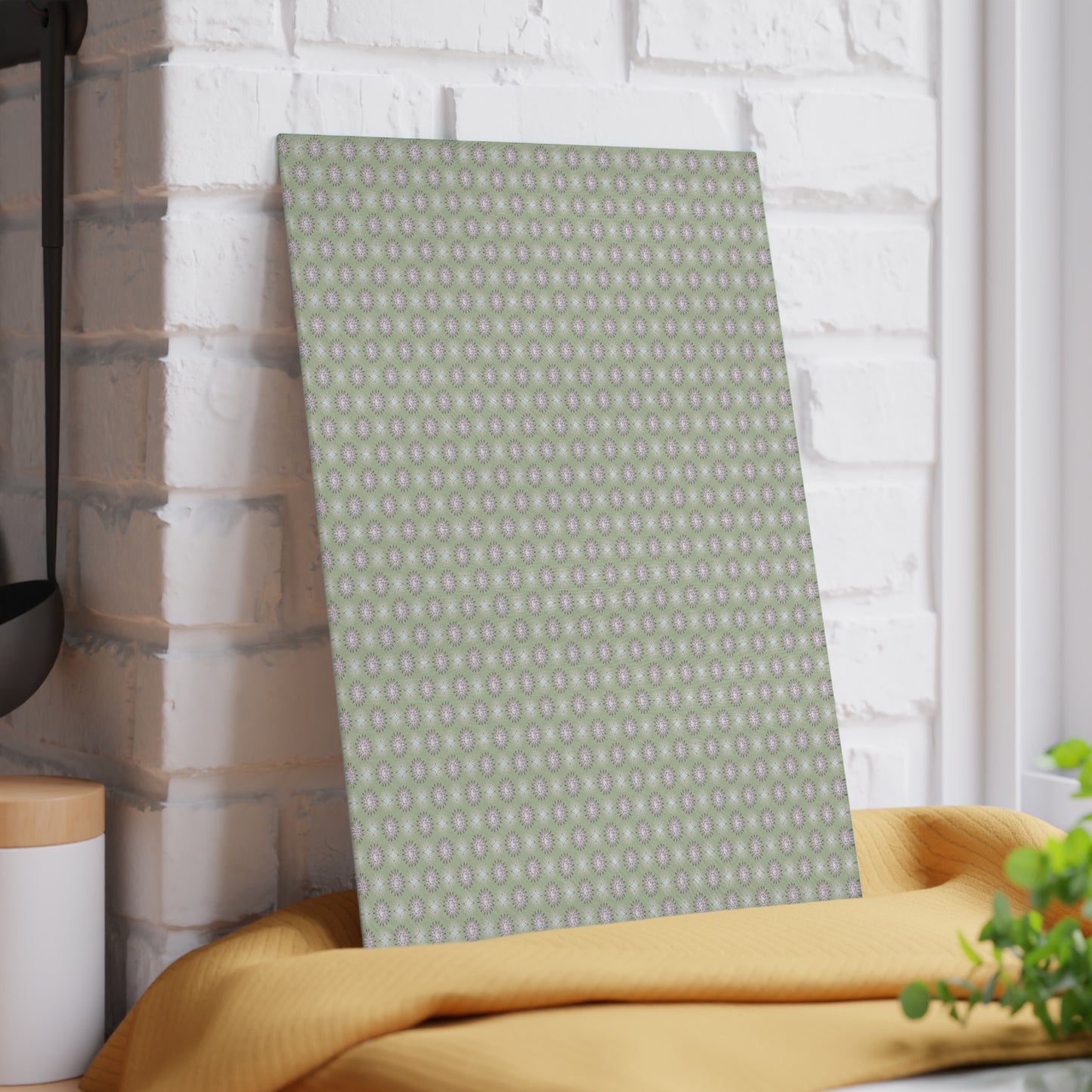 Olive Star-crossed Bodies Glass Cutting Board,  8" x 11"