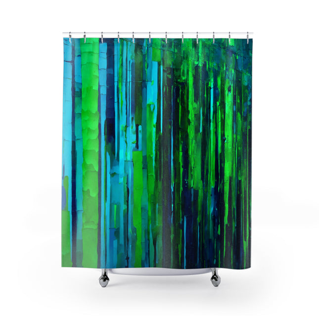 Striped Blue Green Shower Curtains, 71" x 74"