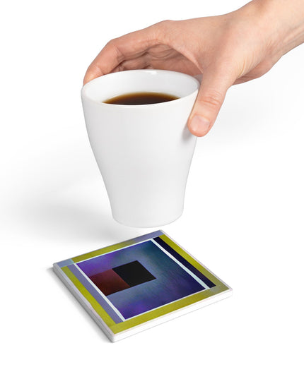 Zeta Shadow 4" x 4" Square Ceramic Coaster