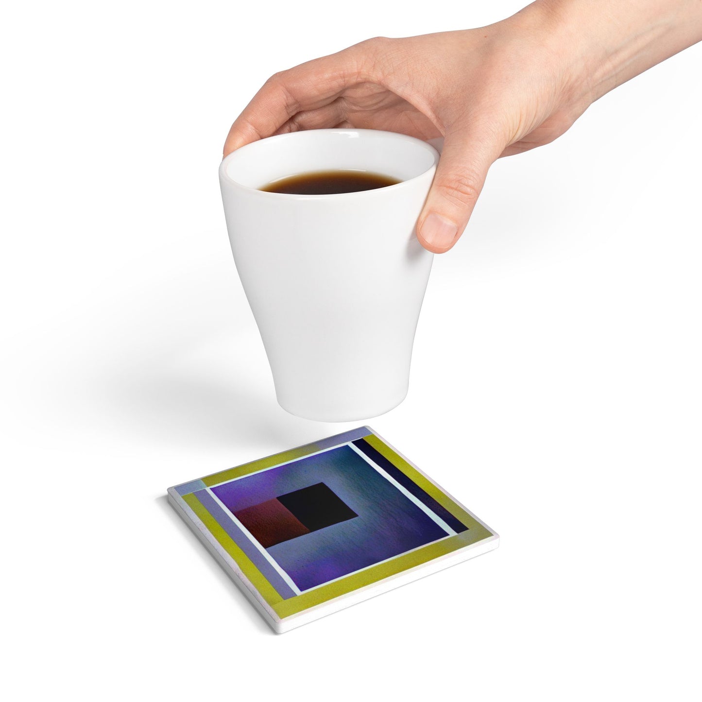 Zeta Shadow 4" x 4" Square Ceramic Coaster