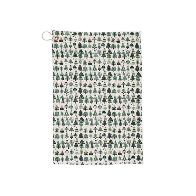 Mini Vintage Green Trees 16" x 24" Golf Towel