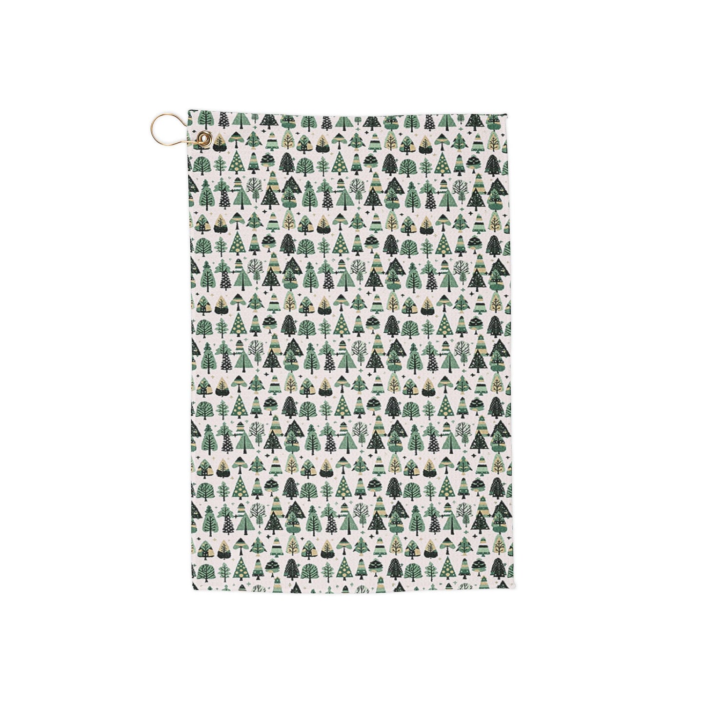 Mini Vintage Green Trees 16" x 24" Golf Towel