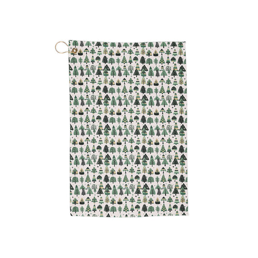 Mini Vintage Green Trees 16" x 24" Golf Towel