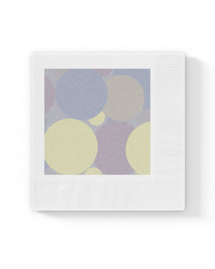 Pastel Soft Blue and Soft White Patches White Coined Napkins, 6.5" x 6.5"