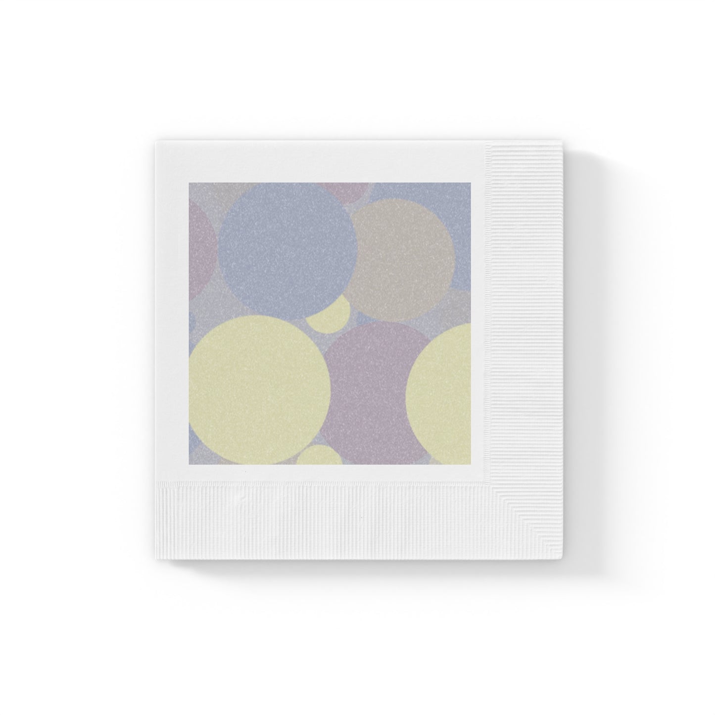 Pastel Soft Blue and Soft White Patches White Coined Napkins, 6.5" x 6.5"