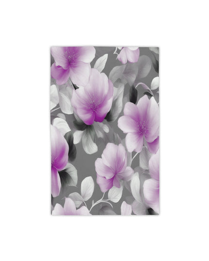 Purple Blossom Floral Bunch Beach Towel, 18" x 27"