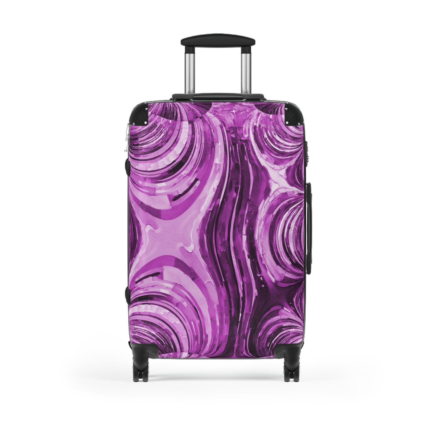 Uzi Spiral Powder Lavender Medium Suitcase with built in lock, 4 double-wheels, telescopic handle, and ABS back hard-shell