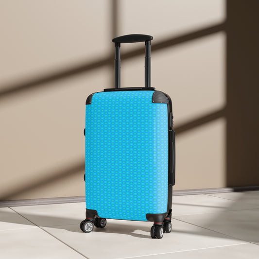 Light Blue Star-crossed Bodies Small Suitcase with built in lock, 4 double-wheels, telescopic handle, and ABS back hard-shell