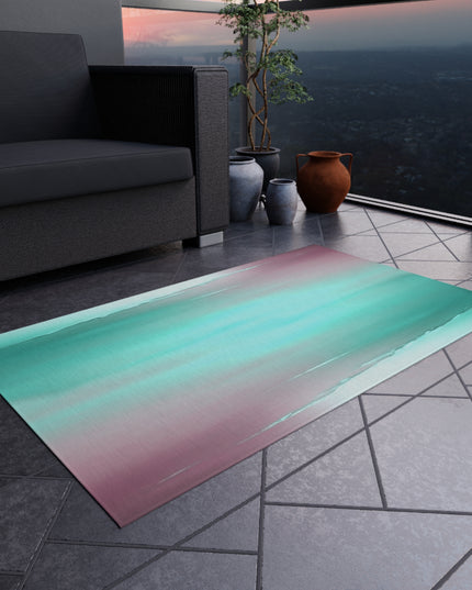 Green Sea Lavender Fog Outdoor Rug, 36" x 60"