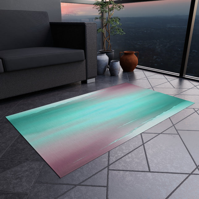 Green Sea Lavender Fog Outdoor Rug, 36" x 60"