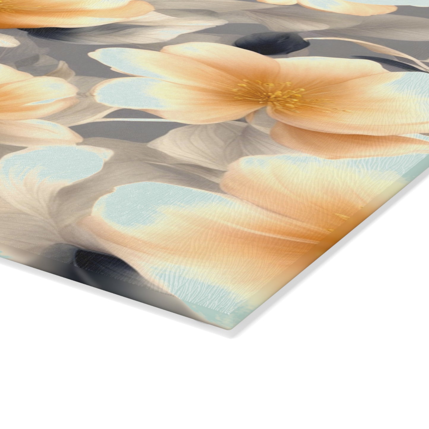 Soft Blossom Floral Bunch Glass Cutting Board, 8" x 11"