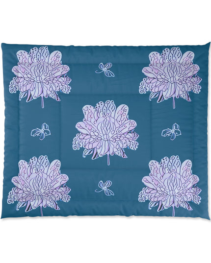 Lavender Floral Butterflies 104" × 88" Comforter