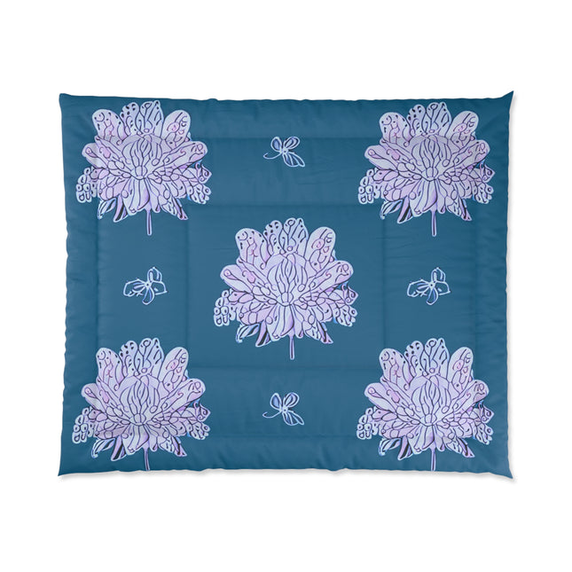 Lavender Floral Butterflies 104" × 88" Comforter