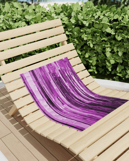 Striped Powder Lavender Beach Towel, 18" x 27"