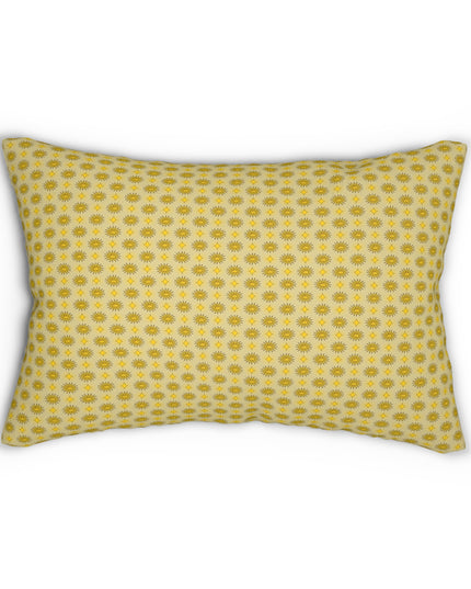 Lemongrass Star-crossed Bodies Spun Polyester Lumbar Pillow, 20" x 14"