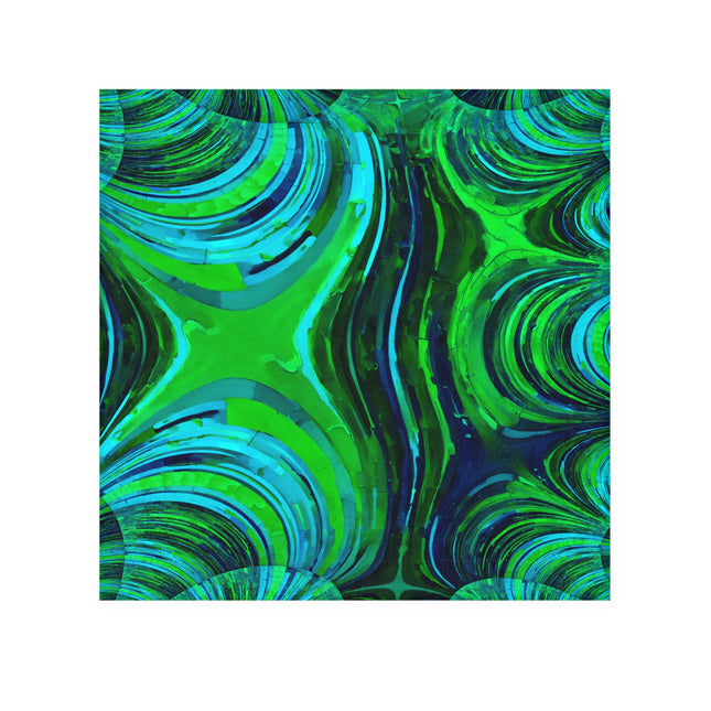 Uzi Spiral Blue Green Face Towel, 13" x 13"